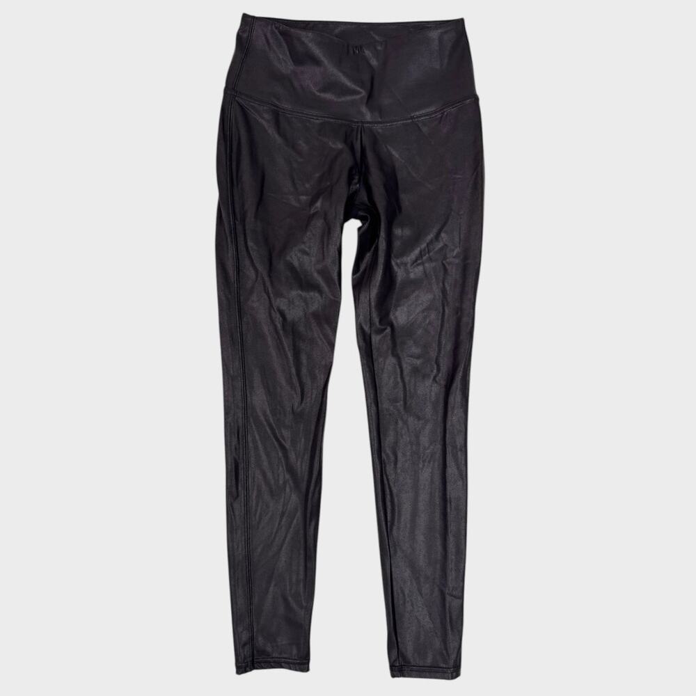 Time and Tru Small 4-6 Faux Leather Black Leggings Nylon Spandex